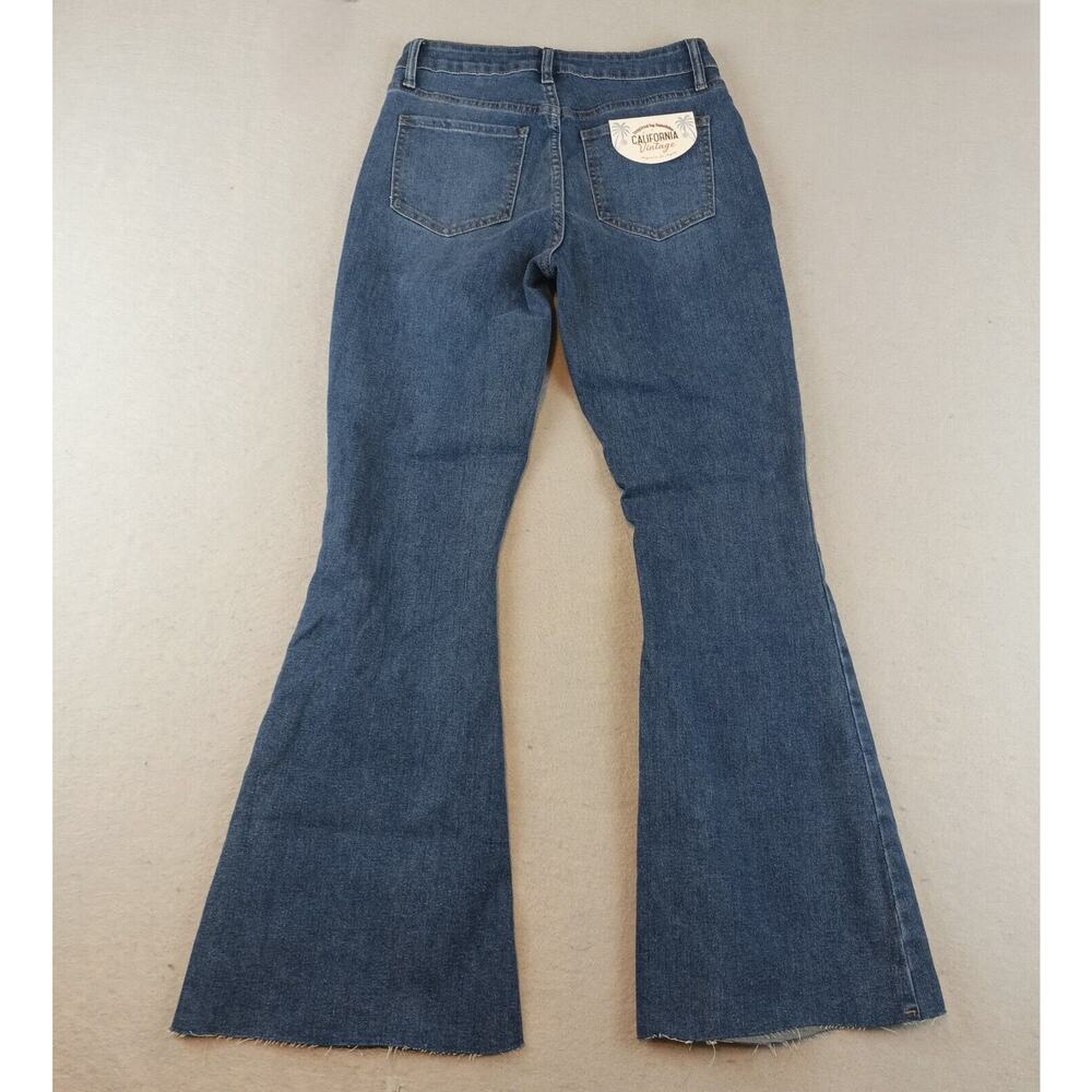 California Vintage Womens Flare Raw Hem Jeans Sz 7 (28" Hem)